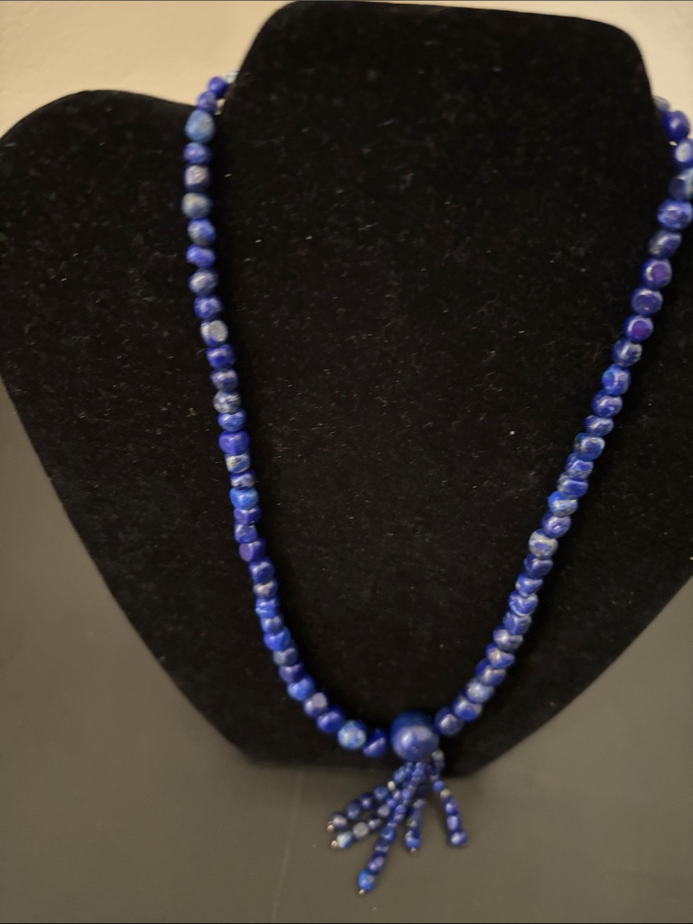 Jay King Lapis Blue Beaded Tassel Necklace